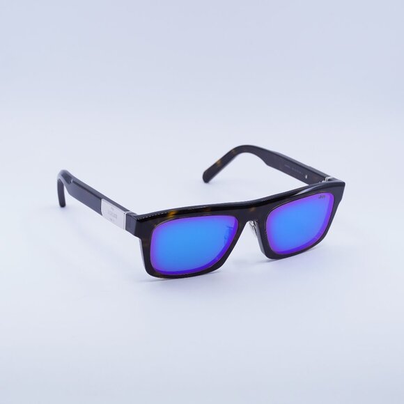 Berluti BL40003U 52X Sunglasses Havana Rectangle Frame, Blue Lenses - Picture 2 of 11